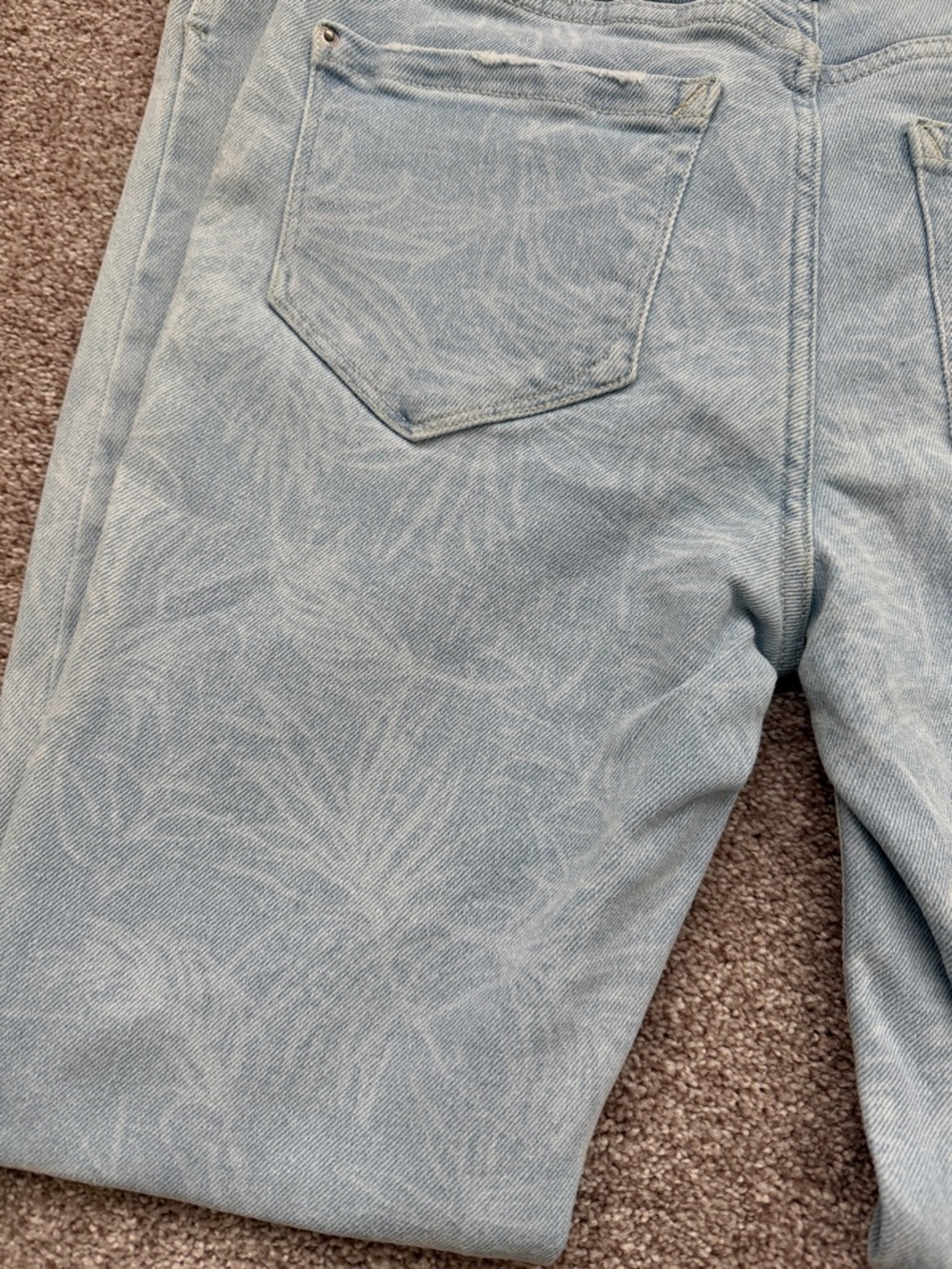 Light Blue Palm-Print Skinny Jeans - Picture 3 of 6